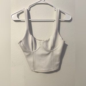 White Zara bustier crop top